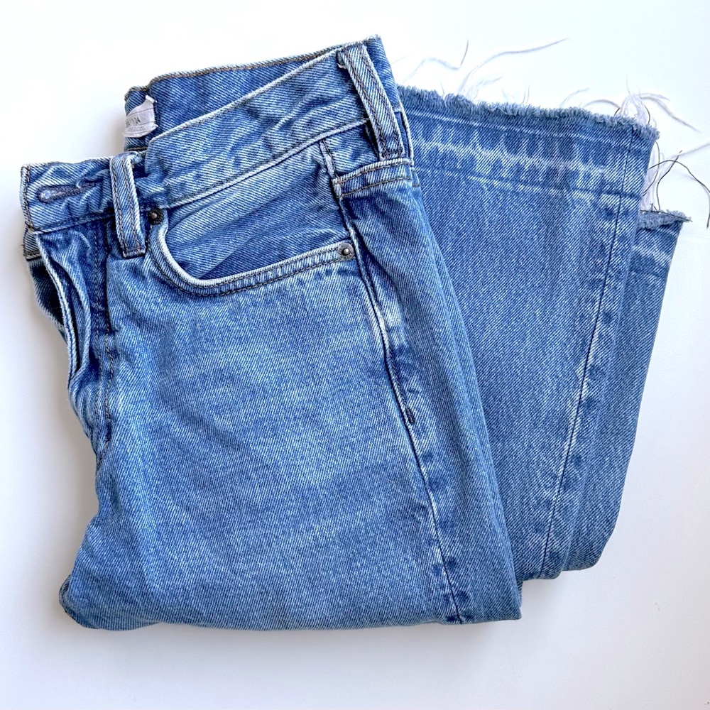 Free people style cropped raw hem high waist flare 24